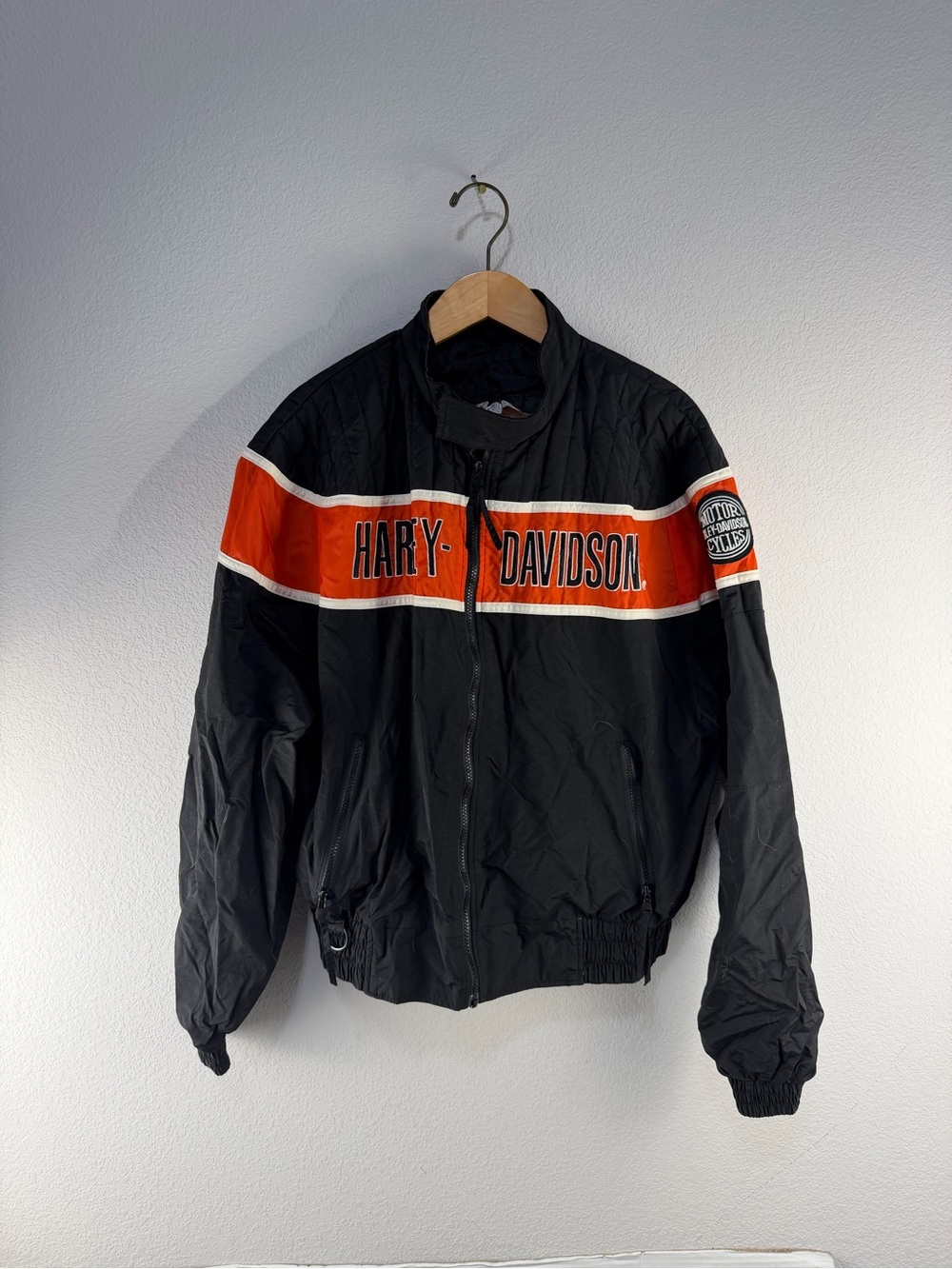 Harley Davidson Vintage Nylon Racing Jacket Sz XL